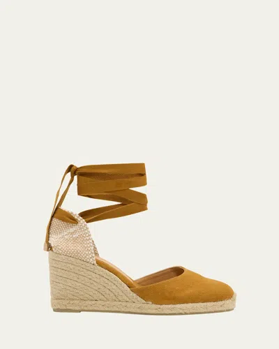 Castaã±er Canvas Ankle-wrap Espadrilles In Ambar