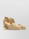 Castaã±er Canvas Ankle Wrap Wedge Sandals