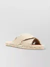 Castaã±er Crossed Straps Espadrille Sole Frayed Edges Sandals