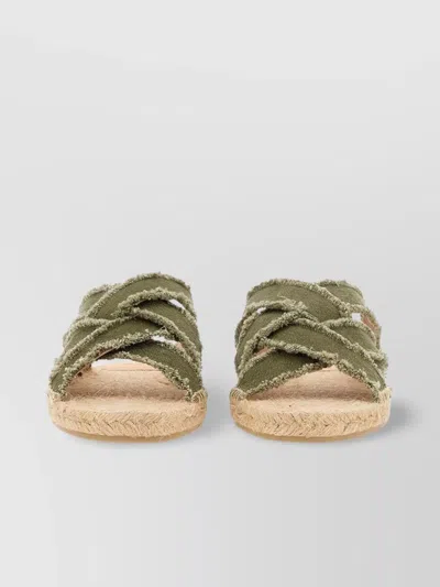 Castaã±er Canvas Open Toe Sandals With Espadrille Sole