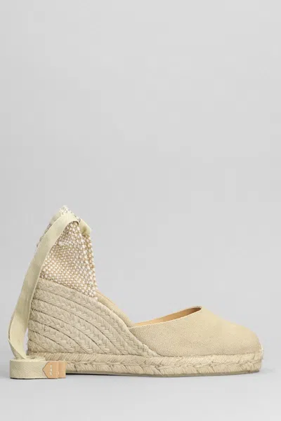 Castaã±er Carina-8-002 Wedges In Beige Canvas