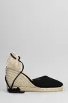 CASTAÃ±ER CARINA-8-007 WEDGES IN BLACK SUEDE