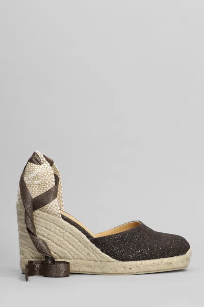 Castaã±er Carina-8-032 Wedges In Brown Canvas