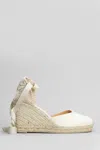Castañer White Canvas Chiara Wedges In White