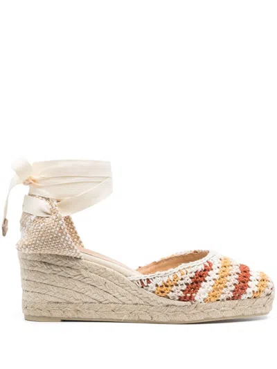 CASTAÃ±ER CARINA 95MM CROCHET WEDGE SANDALS