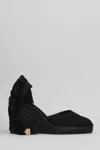 Castaã±er Carina C-8ed-001 Wedges In Black Canvas