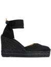 Castaã±er Carina C-8ed-001 Wedges In Black Canvas