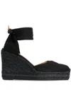 Castaã±er Carina C-8ed-001 Wedges In Black Canvas