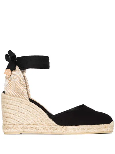 Castaã±er Castaner Chic Black Wedge Espadrilles With Ankle Strap