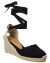 Castaã±er Black Canvas Carina Wedges In Black