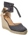 Castaã±er Castaner Lurex Carina Wedge Espadrilles In Grey