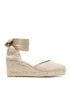 Castaã±er Wedge-heeled Espadrilles In Metallic