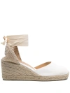 Castaã±er Castaner Lurex Carina Wedge Espadrilles In White