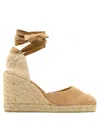Castaã±er Tina Caramel Espadrille With Wedge In Beige