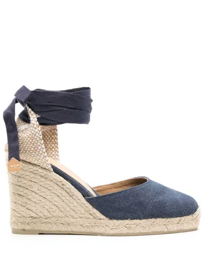 CASTAÃ±ER CASTAÑER CARINA ESPADRILLES IN LIGHT BLUE JUTE WITH A WEDGE