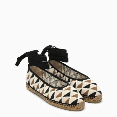 Castaã±er Carina Low Espadrilles In Multicoloured Crochet In Multicolor