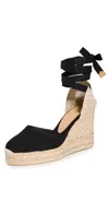 Castaã±er Chiara Wedge Espadrilles In Black