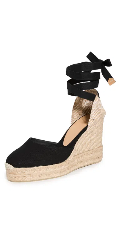 CASTAÃ±ER CARINA TALL CANVAS ESPADRILLES BLACK