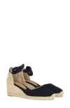 Castaã±er Tina Open Heel Peep Toe Wedge Espadrille In Blue