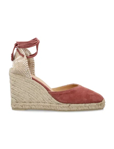 Castaã±er Carina 80mm Suede Espadrilles In Red