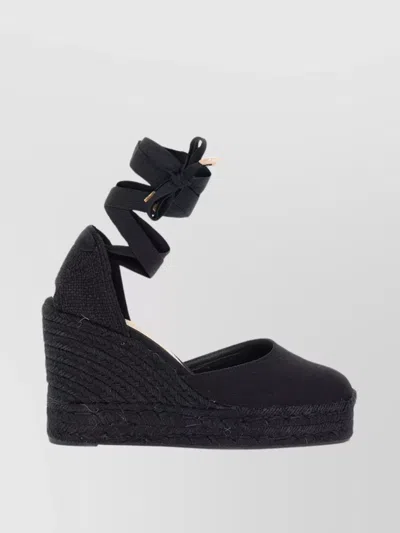 Castaã±er 80mm Carina Canvas Espadrille Wedges In Black