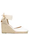 Castaã±er Castaner Lurex Carina Wedge Espadrilles In White
