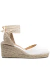 Castaã±er Castaner Lurex Carina Wedge Espadrilles In White