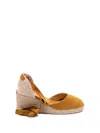 Castaã±er Brown Canvas Espadrille Wedges In Yellow