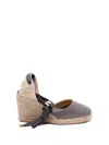 Castaã±er Castaner Lurex Carina Wedge Espadrilles In Gray