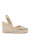 Castaã±er Carissa Leather Espadrilles In Silver