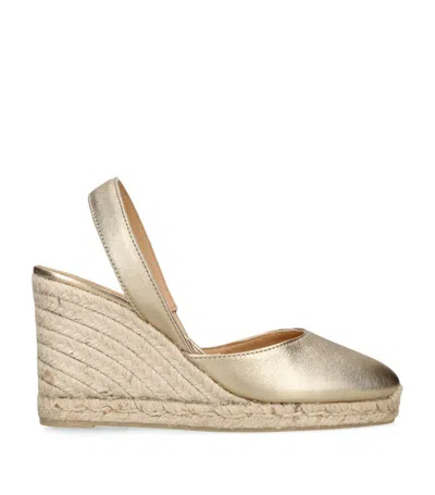 Castaã±er Carissa Wedge Sandals 60 In Gold