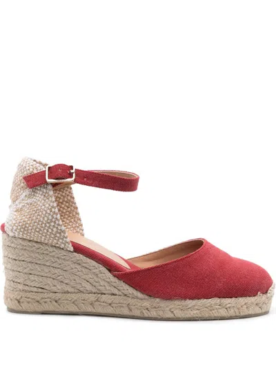 Castaã±er Carol 70mm Wedge Espadrilles In Red
