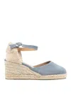 Castaã±er Castañer Woman Espadrilles Slate Blue Size 6 Textile Fibers In Blue