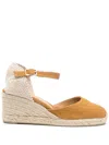 Castaã±er Chiarita Hemp Sole Wedges In Brown