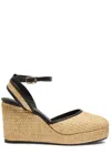Castaã±er Castañer Cass Woven Wedge Espadrilles In Beige