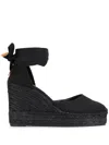 Castaã±er Carina C-8ed-001 Wedges In Black Canvas