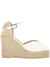 Castaã±er Castaner White Wedge Espadrilles In Blanco