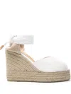 Castaã±er Castañer Bilina Jute Wedge Espadrilles In Blanco