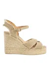 Castaã±er Bromelia Espadrilles Beige Metallic Linen