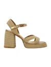 Castaã±er Castaner Vintage Gold Valle Sandals With Ankle Strap