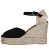 Castaã±er Castañer Woman Espadrilles Black Size 10 Textile Fibers In Nero Scuri