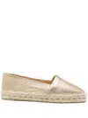 Castaã±er Castañer Kenda Leather Espadrilles In Golden