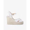 Castaã±er Castaner Bromelia Lurex Wedge Espadrilles In White