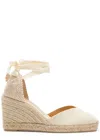 Castaã±er 'carina' White And Beige Canvas Closed-toe Espadrilles Woman In Ivory