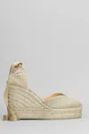 Castaã±er Chiara-8ed-032 Wedges In Gold Canvas