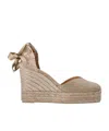 Castaã±er Chiara Wedge Espadrilles In Neutral
