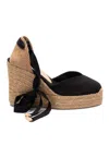 Castaã±er Castaner Chiara Black Wedge Espadrilles In Black
