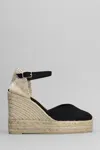 Castaã±er Chiarita-8ed-001 Wedges In Black Canvas In Black