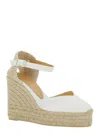 CASTAÃ±ER 'CHIARITA' CLOSED TOE ESPADRILLES IN WHITE AND BEIGE CANVAS WOMAN