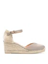 Castaã±er Chiarita 70mm Wedge Espadrilles In Nude & Neutrals
